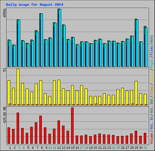 Daily usage for August 2024