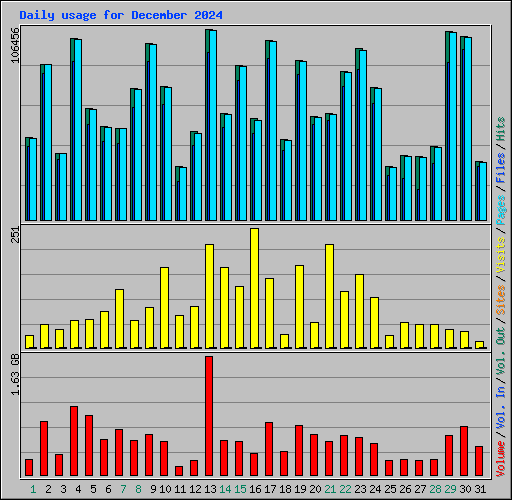 Daily usage for December 2024