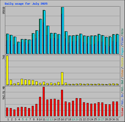 Daily usage for July 2025