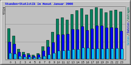 Stunden-Statistik im Monat Januar 2008