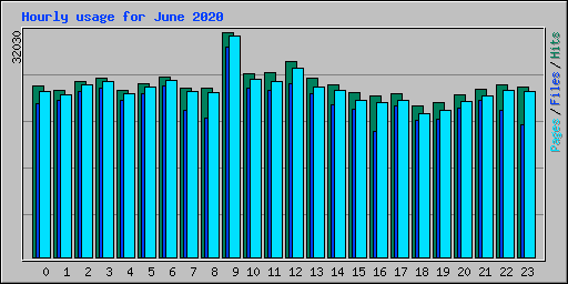 Hourly usage for June 2020