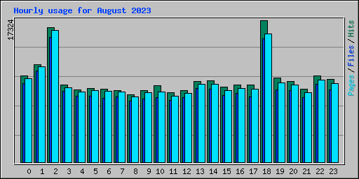 Hourly usage for August 2023