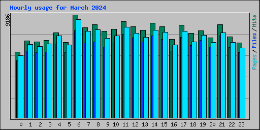 Hourly usage for March 2024