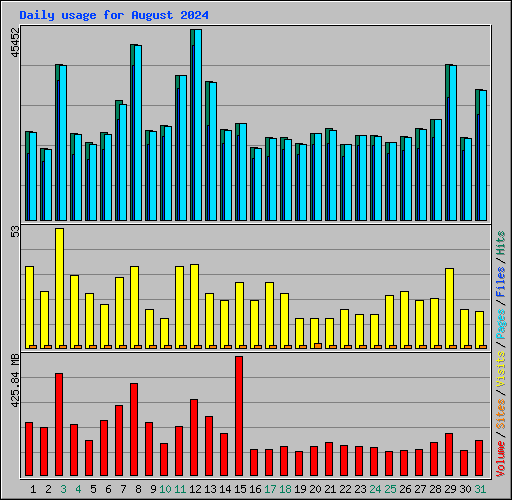 Daily usage for August 2024