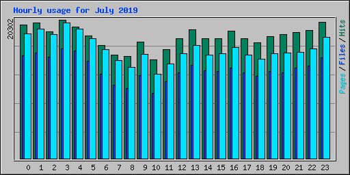 Hourly usage for July 2019