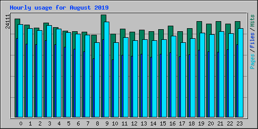 Hourly usage for August 2019