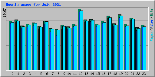 Hourly usage for July 2021