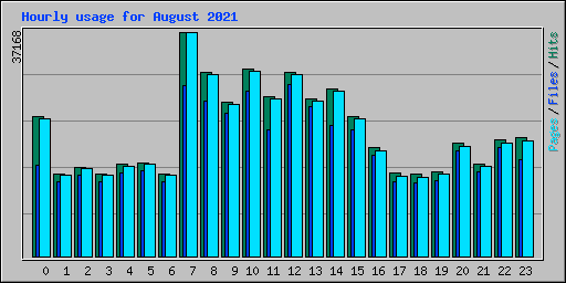 Hourly usage for August 2021