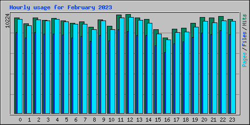Hourly usage for February 2023