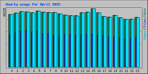 Hourly usage for April 2025